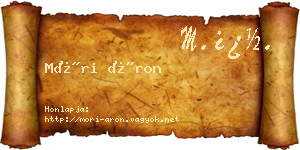Móri Áron névjegykártya